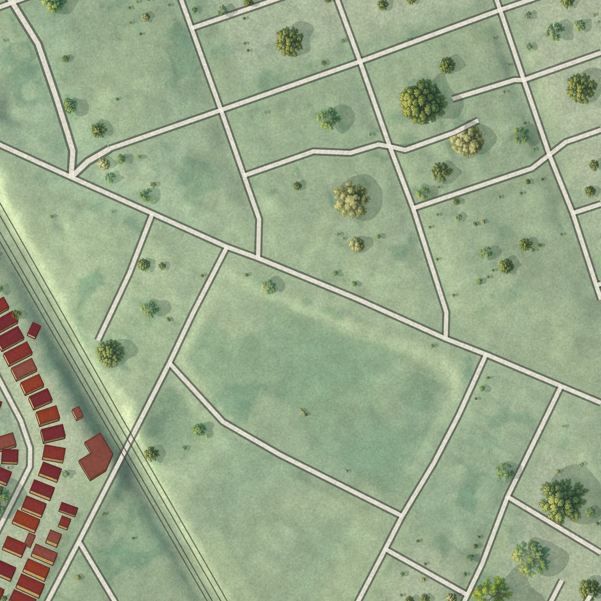 Second close-up of the map of Ball Square, Massachusetts print showing more streets and buildings