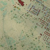 Second close-up of the map of Ballinger, Texas print showing more streets and buildings