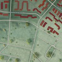 Second close-up of the map of Ballston, Virginia print showing more streets and buildings