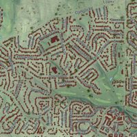 Second close-up of the map of Ballwin, Missouri print showing more streets and buildings