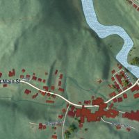 Second close-up of the map of Baltic, Connecticut print showing more streets and buildings