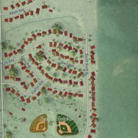 Second close-up of the map of Baltic, South Dakota print showing more streets and buildings