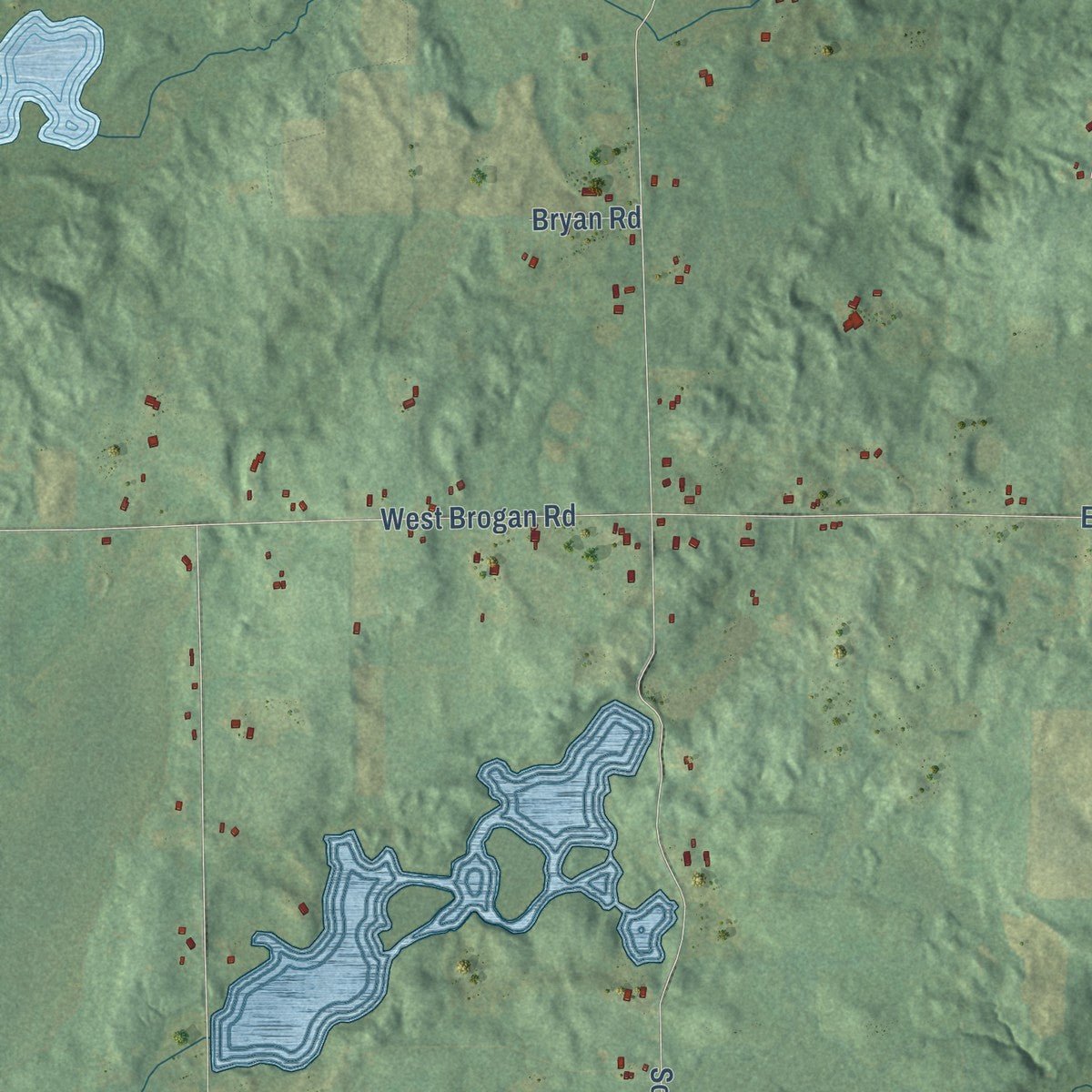 Second close-up of the map of Baltimore, Michigan print showing more streets and buildings