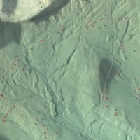 Close-up of the map of Baltimore, Vermont print showing terrain and local geography