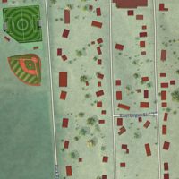 Second close-up of the map of Bancroft, Nebraska print showing more streets and buildings