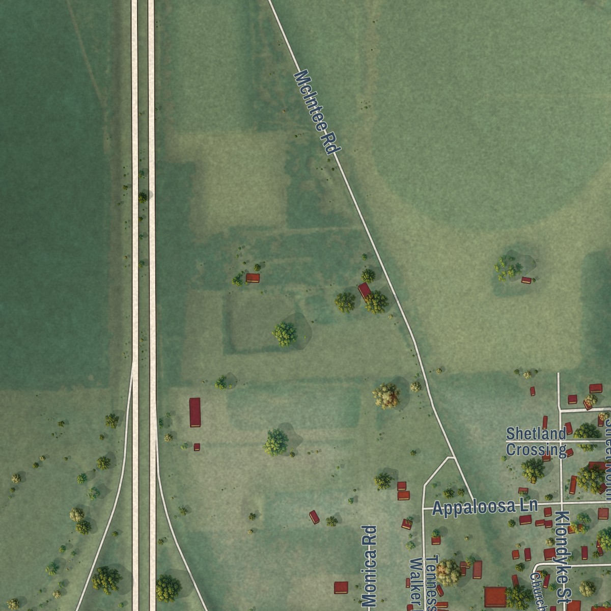 Second close-up of the map of Bancroft, Wisconsin print showing more streets and buildings
