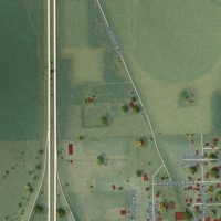 Second close-up of the map of Bancroft, Wisconsin print showing more streets and buildings
