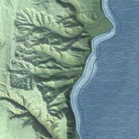 Second close-up of the map of Bangor Base, Washington print showing more streets and buildings