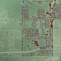 Second close-up of the map of Bangor, Bay County, Michigan print showing more streets and buildings