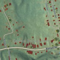 Second close-up of the map of Bantam, Connecticut print showing more streets and buildings