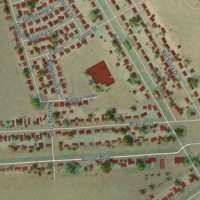 Second close-up of the map of Bar Nunn, Wyoming print showing more streets and buildings