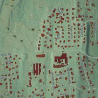 Second close-up of the map of Bardonia, New York print showing more streets and buildings