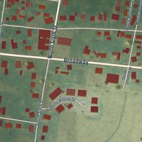 Second close-up of the map of Barlow, Kentucky print showing more streets and buildings
