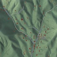 Second close-up of the map of Barnardsville, North Carolina print showing more streets and buildings