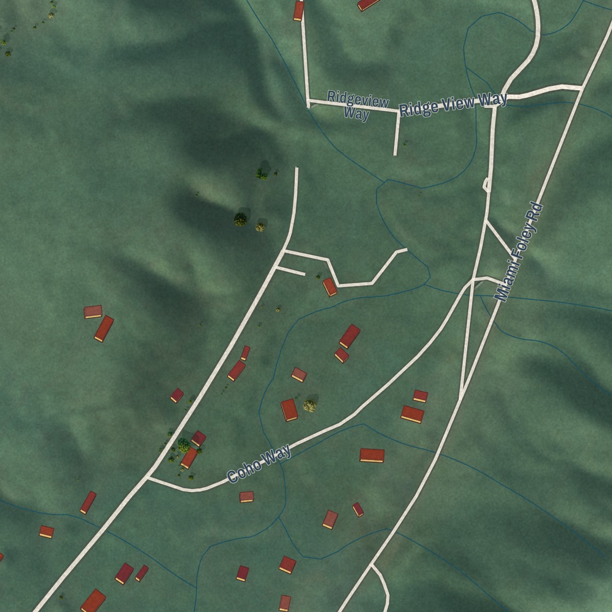 Second close-up of the map of Barnesdale, Oregon print showing more streets and buildings