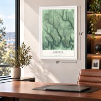 Barnett, Forest County, Pennsylvania map, 18 x 24 inch print in a white frame in a home office