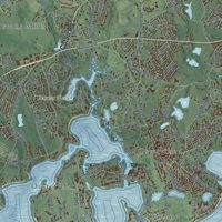 Second close-up of the map of Barnstable, Massachusetts print showing more streets and buildings