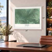 Baron, Oklahoma map, 18 x 24 inch print in a white frame in a home office