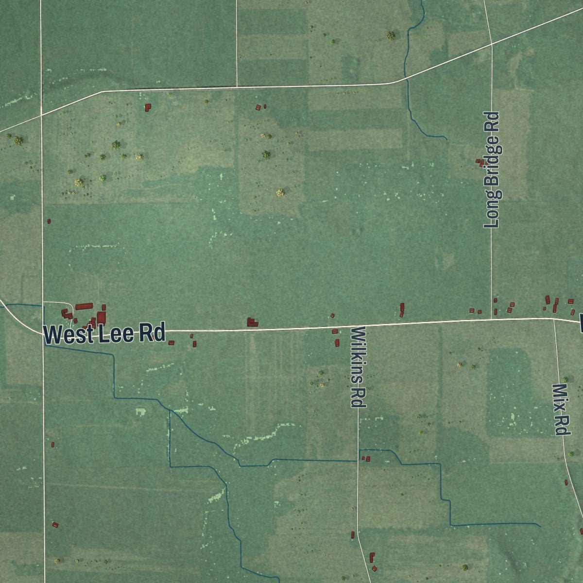 Second close-up of the map of Barre, New York print showing more streets and buildings