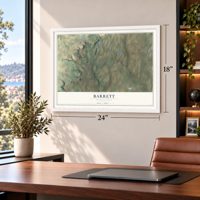 Barrett, Pennsylvania map, 18 x 24 inch print in a white frame in a home office