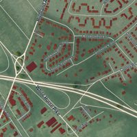 Second close-up of the map of Barrington, New Jersey print showing more streets and buildings