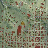 Second close-up of the map of Barry, Illinois print showing more streets and buildings