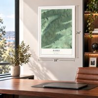 Barry, Pennsylvania map, 18 x 24 inch print in a white frame in a home office