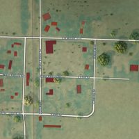 Second close-up of the map of Bartlett, Iowa print showing more streets and buildings
