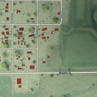 Second close-up of the map of Bartley, Nebraska print showing more streets and buildings