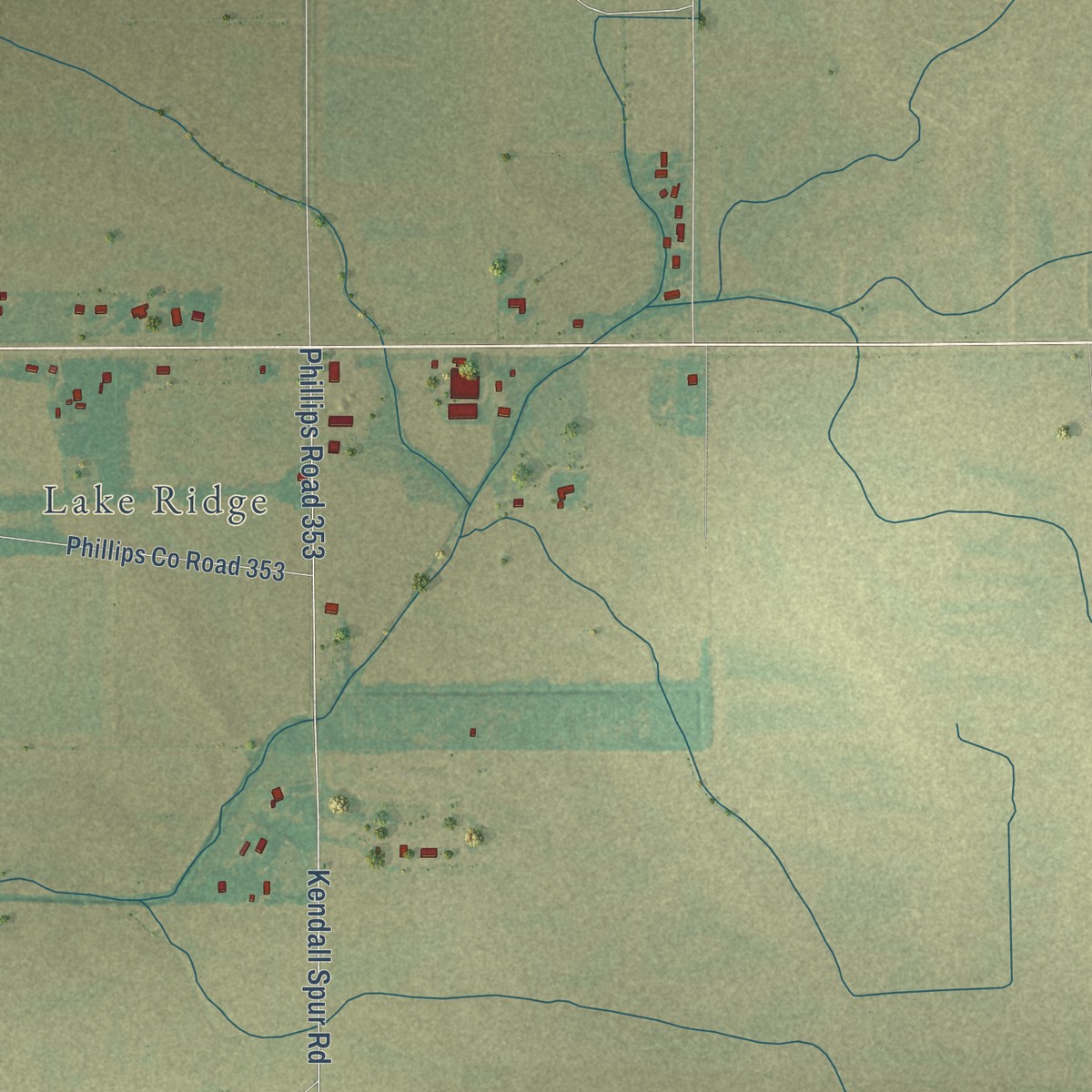 Second close-up of the map of Barton, Arkansas print showing more streets and buildings