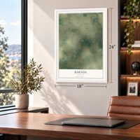 Barton, Arkansas map, 18 x 24 inch print in a white frame in a home office