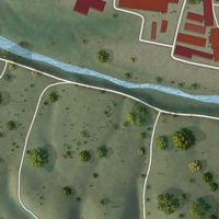 Second close-up of the map of Bartow, West Virginia print showing more streets and buildings