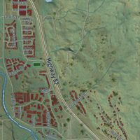 Second close-up of the map of Basalt, Colorado print showing more streets and buildings
