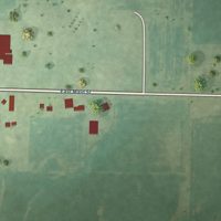 Second close-up of the map of Basco, Illinois print showing more streets and buildings
