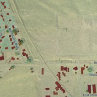 Second close-up of the map of Basin City, Washington print showing more streets and buildings