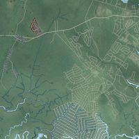 Second close-up of the map of Bass River, New Jersey print showing more streets and buildings