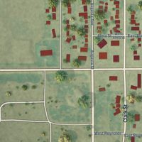 Second close-up of the map of Bassett, Nebraska print showing more streets and buildings