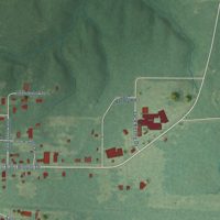 Second close-up of the map of Bassfield, Mississippi print showing more streets and buildings