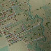 Second close-up of the map of Batesville, Texas print showing more streets and buildings