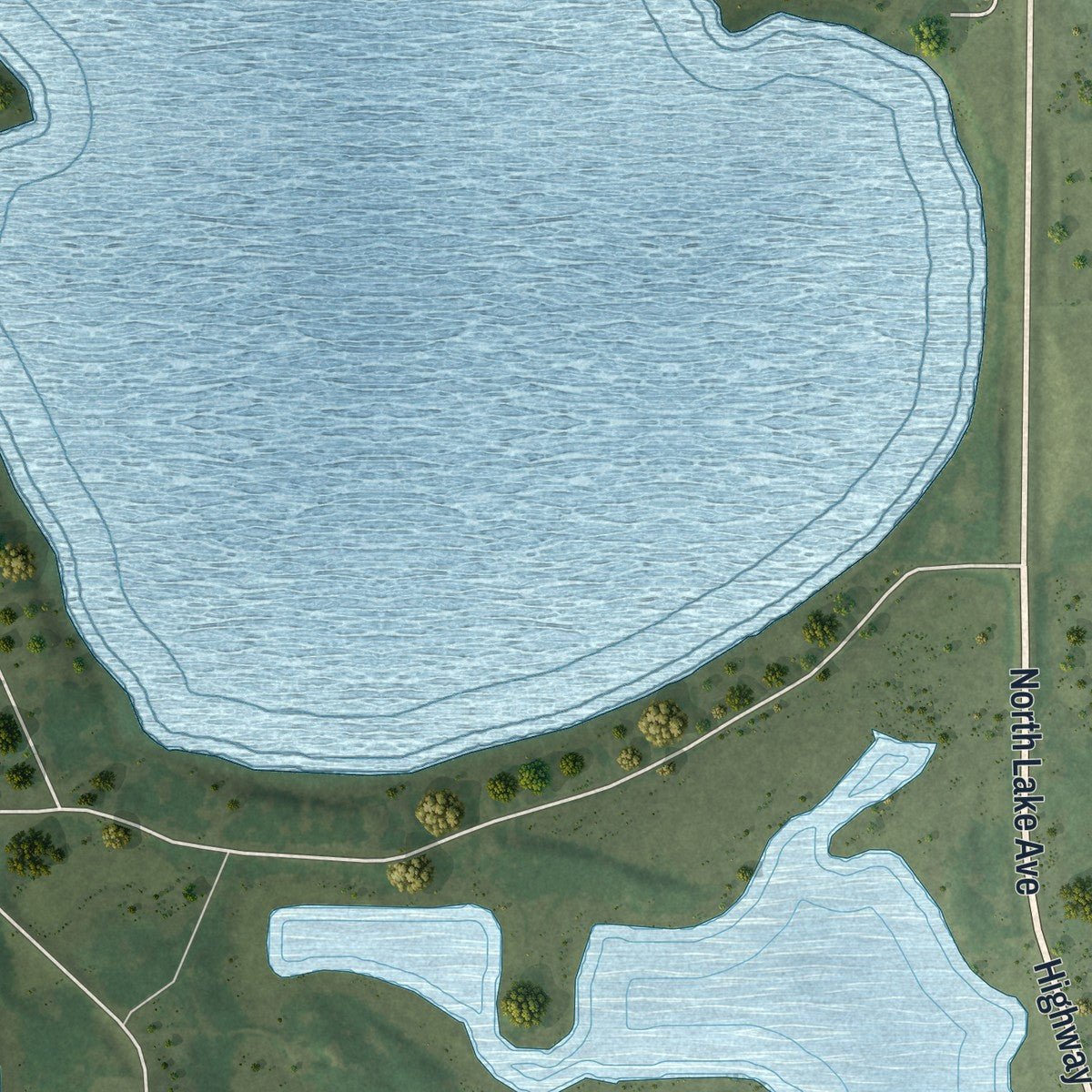 Second close-up of the map of Battle Lake, Minnesota print showing more streets and buildings