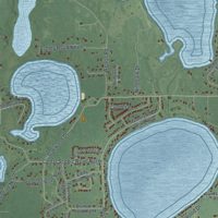 Second close-up of the map of Baxter, Minnesota print showing more streets and buildings
