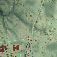 Second close-up of the map of Baxter, Tennessee print showing more streets and buildings