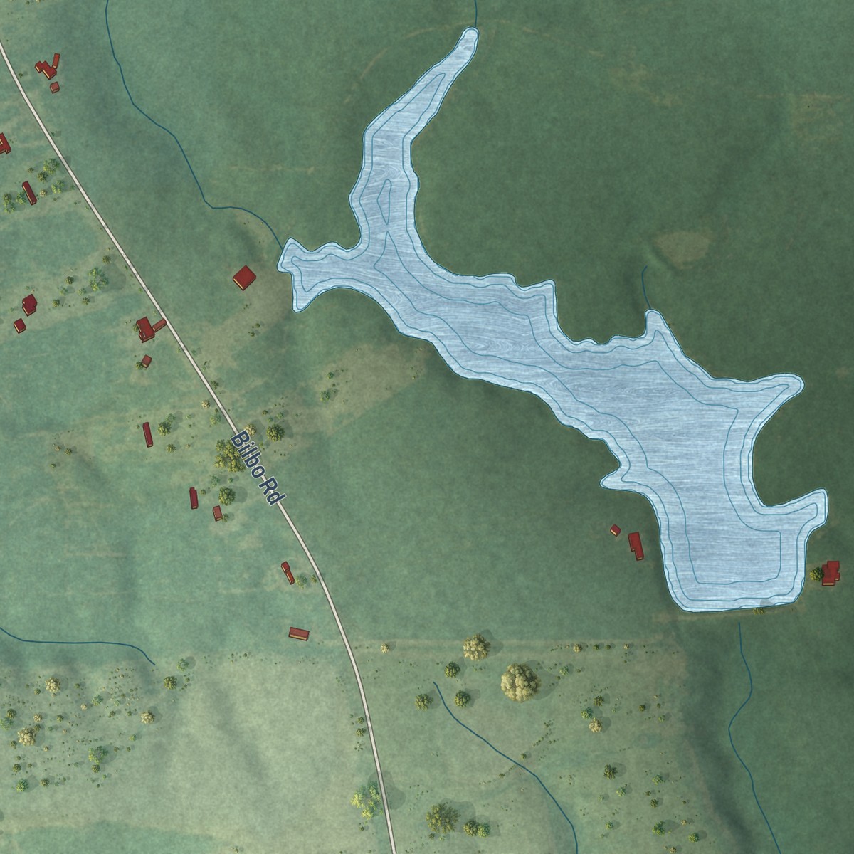 Second close-up of the map of Baxterville, Mississippi print showing more streets and buildings