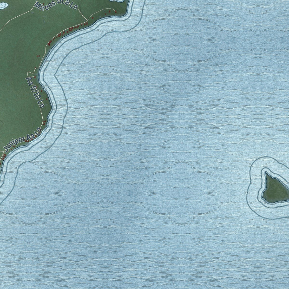 Second close-up of the map of Bay de Noc, Michigan print showing more streets and buildings