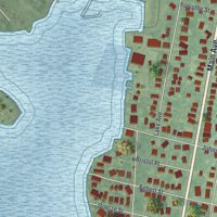 Second close-up of the map of Bay Head, New Jersey print showing more streets and buildings