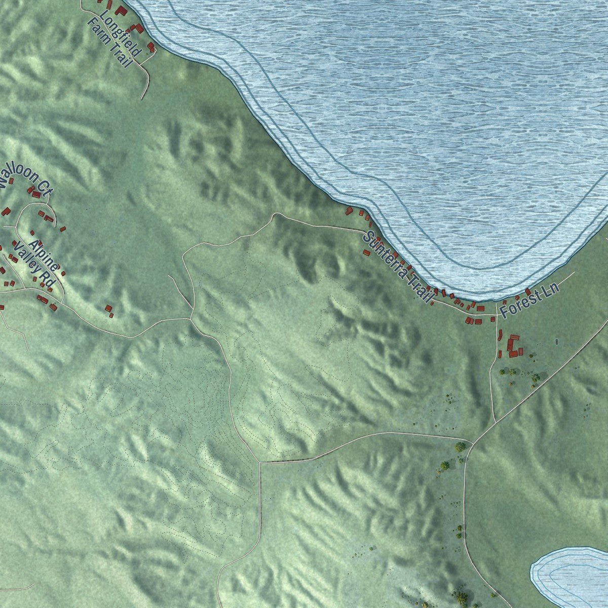 Second close-up of the map of Bay, Michigan print showing more streets and buildings