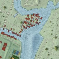 Second close-up of the map of Bay Park, New York print showing more streets and buildings