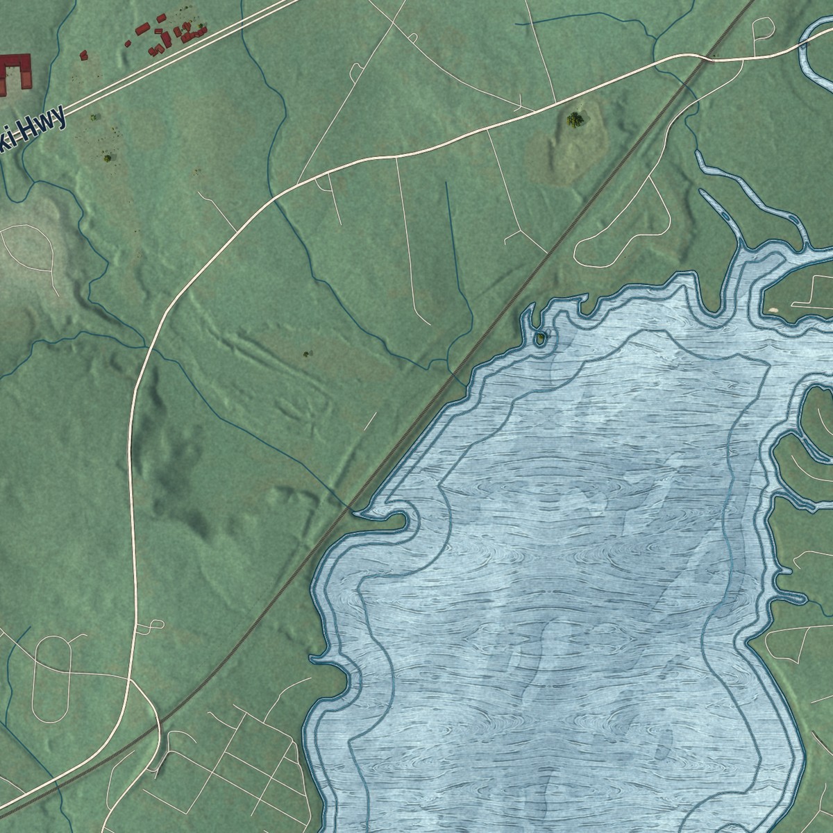 Second close-up of the map of Bay View, Maryland print showing more streets and buildings