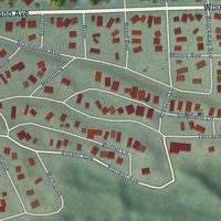 Second close-up of the map of Bay View, Michigan print showing more streets and buildings
