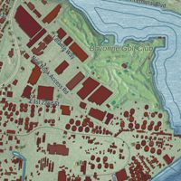 Second close-up of the map of Bayonne, New Jersey print showing more streets and buildings